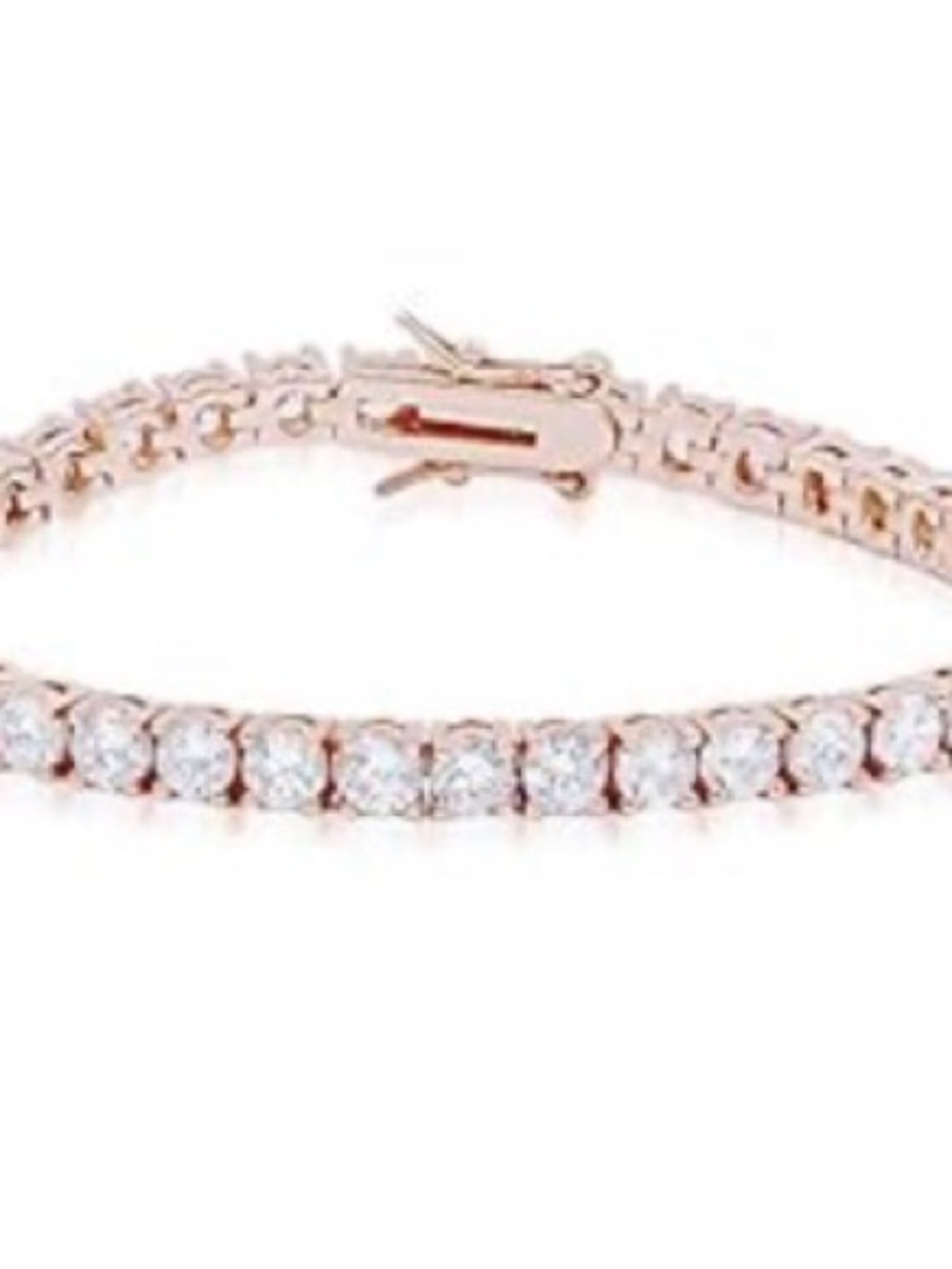 Rose Gold Tennis Bracelet with Clear Stones - Women Jewelry